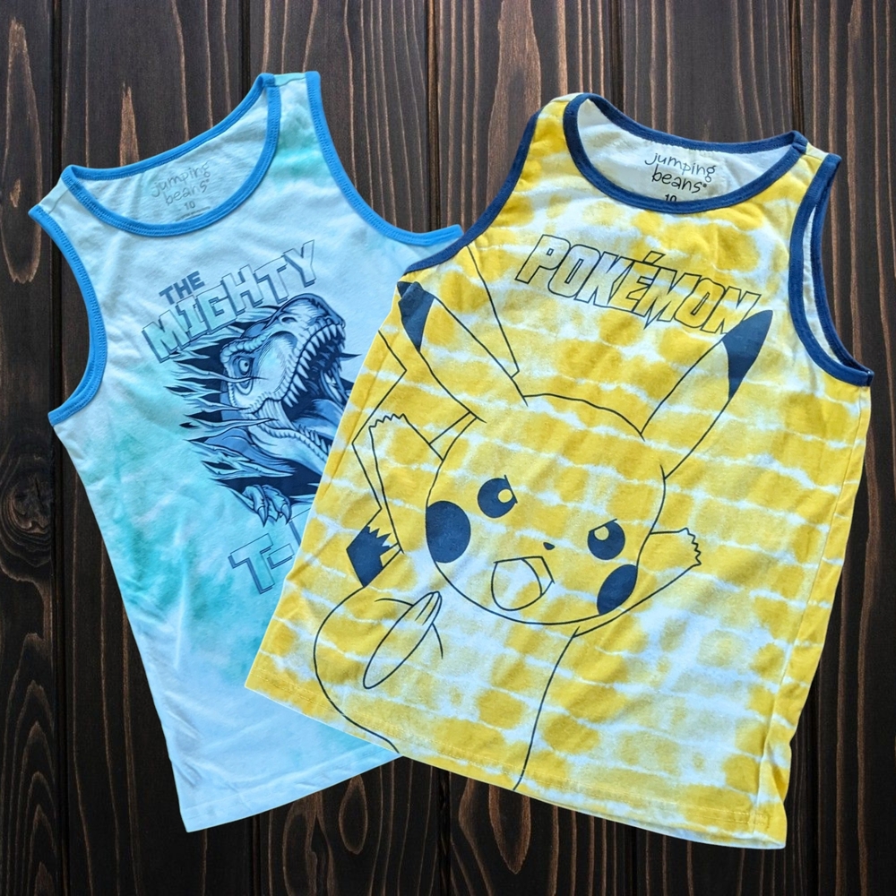 Jumping Beans Pokémon Yellow and Blue Kids Tank Tops